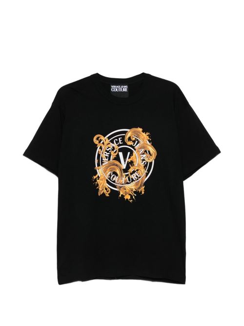 T-shirt uomo Versace Jeans Couture nero oro Versace jeans Couture | 80GAHE01CJ00EG89